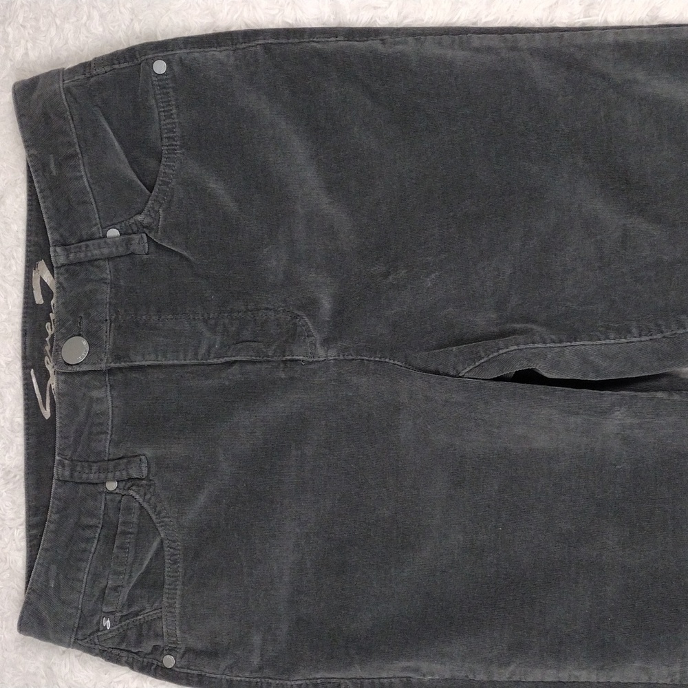 Seven7 Gray Velvet Five Pocket Zipper Front  Ultra High Rise Skinny Leg Pant - Picture 3 of 15